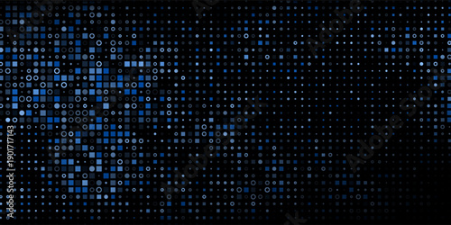 Abstract Blue Dots Halftone Technology Binary Code Background