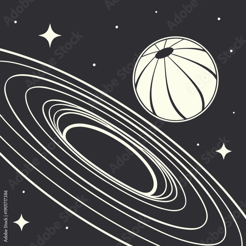 Dark matter ripple distorting surrounding starlight around planet and rings