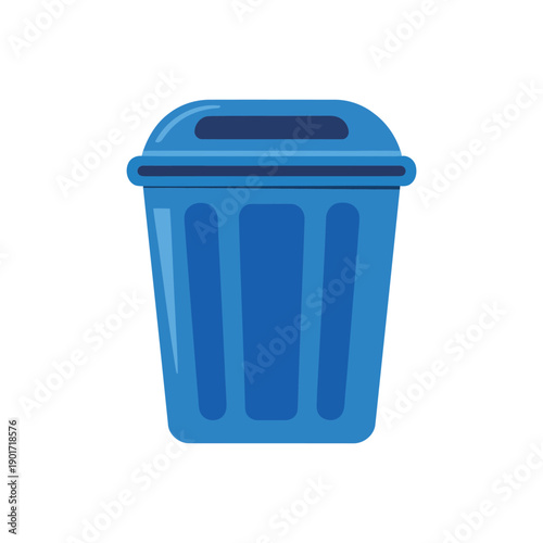Large blue trash bin vector, civic cleanup event poster, litter collection drive signage, street sweeping day, volunteer meetup session details