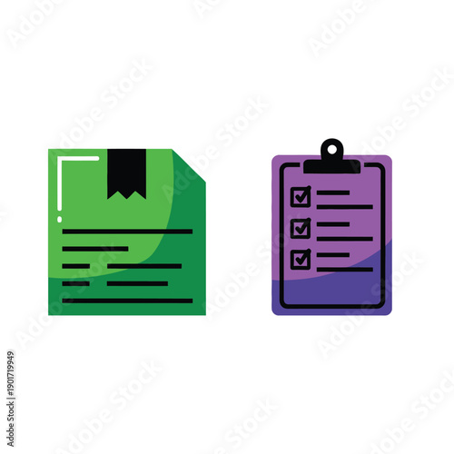 Shipping documents and checklist clipboard vector, packing slip label design for warehouse compliance seminar, logistics paperwork workshop, e commerce operations.