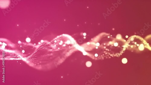Abstract pink and gold light particles motion