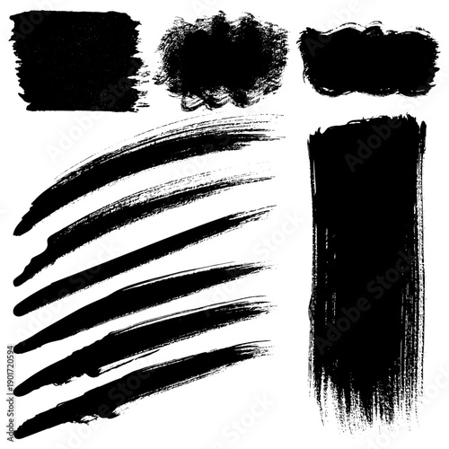 Black brush strokes for design projects