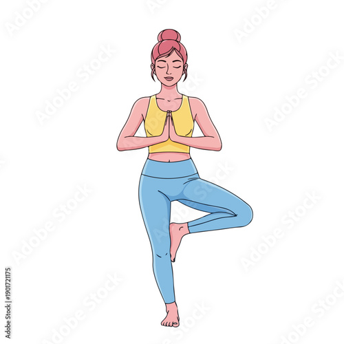 A woman in yoga pose