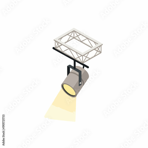 Isometric Detailed Stage Spotlight Lighting Equipment Illumination Performance Element