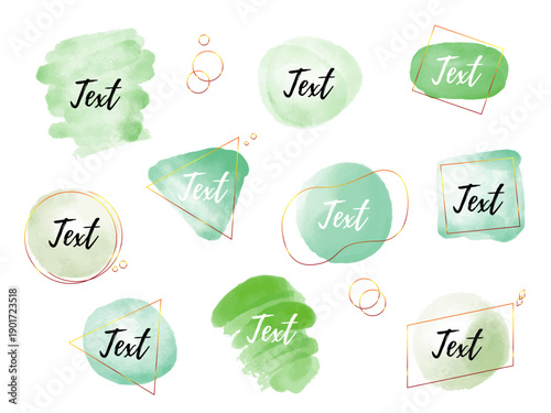 Watercolor headline shape set