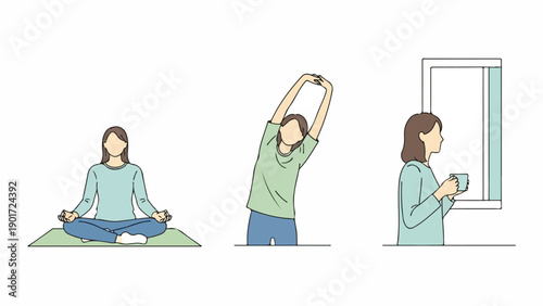 A woman practices mindfulness