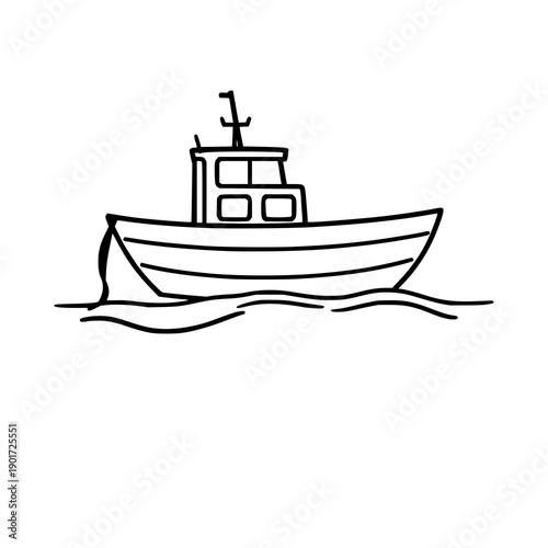 Modern vector icon of an innovative ocean cleanup drone, symbolizing environmental protection and sustainable marine solutions with clean geometric lines on a white background