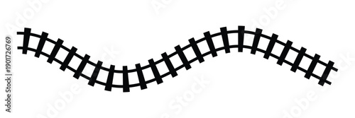 Railway train track vector route. rail pattern curve railroad path icon. vector illustration. eps 10 .