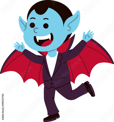 Cute Halloween Vampire Costume Illustration