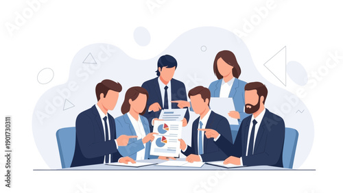 Business Meeting Teamwork Collaboration Strategy Discussion with Charts