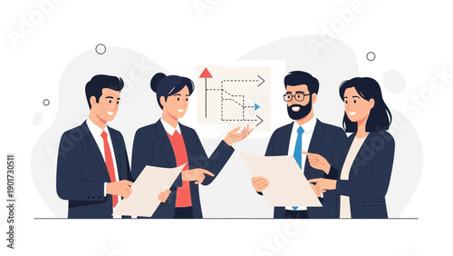 Business Team Meeting Strategy Growth Chart