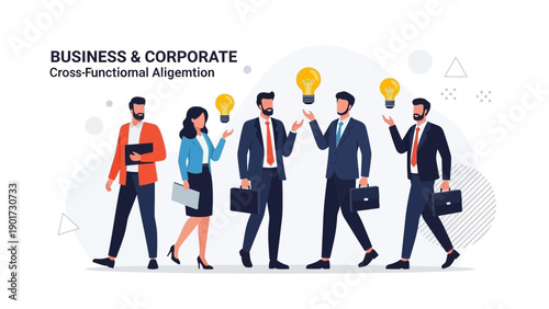 Diverse Business Team Collaborating with Bright Ideas, Corporate Strategy