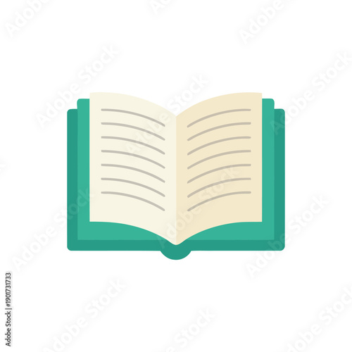 Open book vector icon for reading club, library program, education poster, study planner, literature blog, classroom decor, knowledge learning design