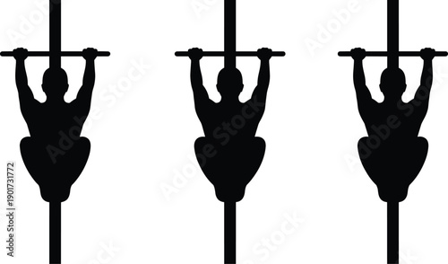 Black silhouette of a person rowing a boat from a top view perspective isolated on white background for sports design