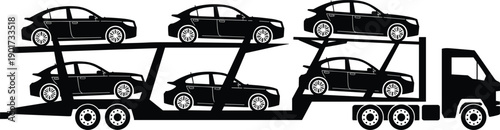 Fuel tanker truck silhouette vector set showing front side and rear views isolated for petroleum liquid transport industrial design