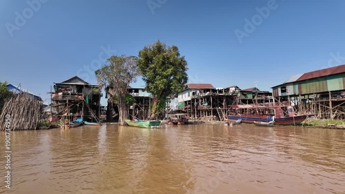 Cruising past the floating village of Kampong Phluk near Siem Reap in Cambodia.