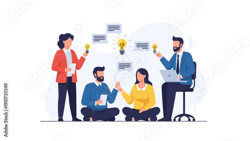 Team Brainstorming Session: Ideas, Collaboration, Innovation, and Strategy