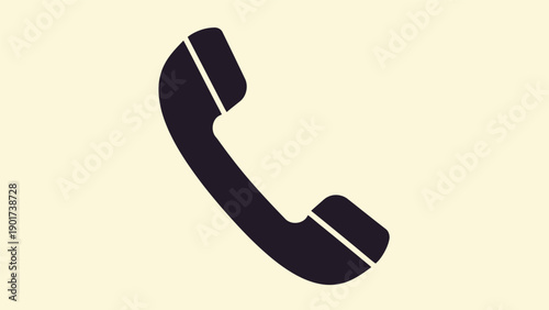 Black Telephone Handset Icon Simple Design.