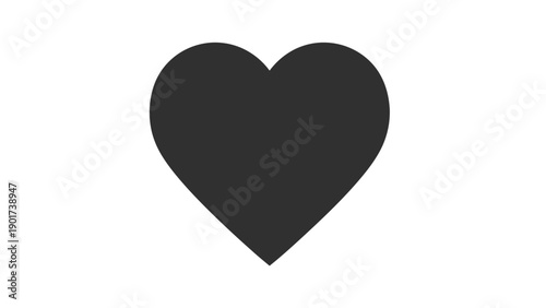 Black Heart Shape Icon Symbol Graphic.