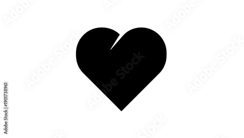 Black Heart Shape with Broken Edge.