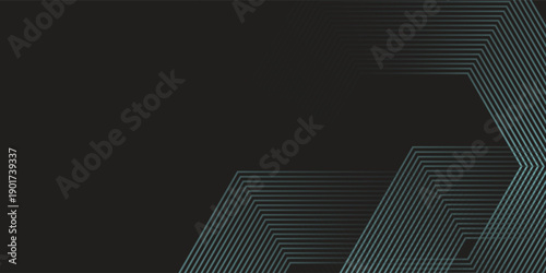 Dynamic turquoise neon hexagonal lines form a striking geometric pattern on a black background, evoking modern technology eps10
