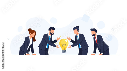 Business Team Collaboration Idea Lightbulb Innovation Concept