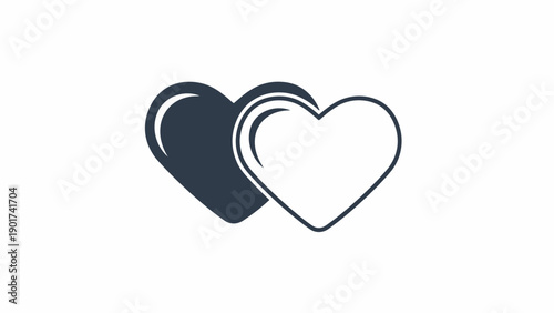 Two Heart Shapes Overlapping Each Other.