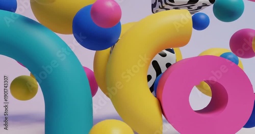 Wallpaper Mural Colorful 3D shapes floating together. Torontodigital.ca