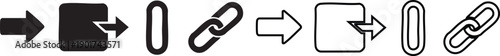 Black and white link and arrow links arrows chain