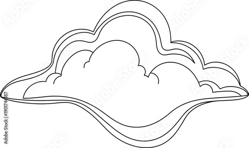 Simple line drawing of a cloud on a white background.