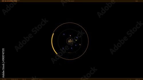 Wallpaper Mural User interface displays data and navigation tools in space exploration setting with graphics showing celestial objects and orbits Torontodigital.ca