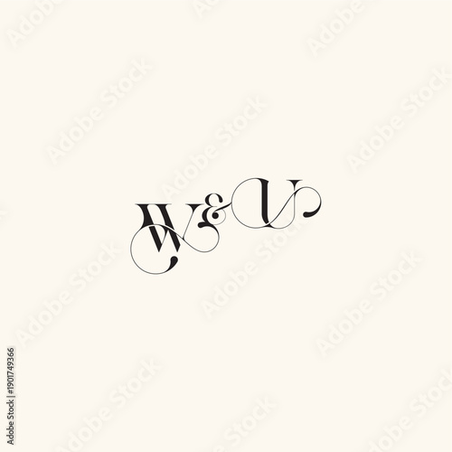 elegancy and beauty in one look UW with monogram concept letter wedding caligraphic logo