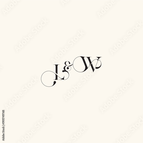 elegancy and beauty in one look WL with monogram concept letter wedding caligraphic logo
