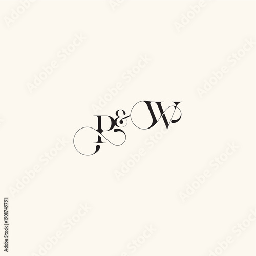 elegancy and beauty in one look WP with monogram concept letter wedding caligraphic logo
