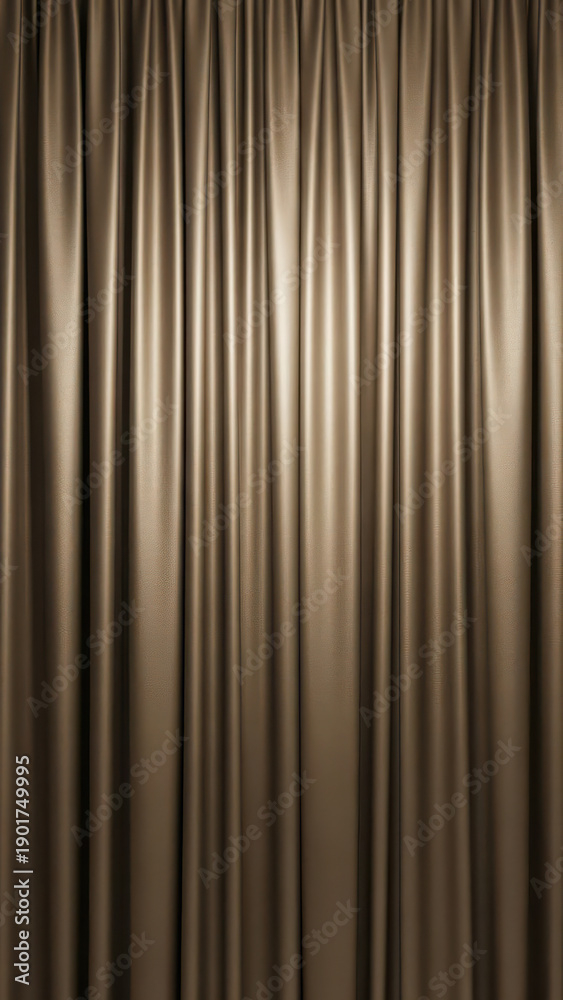 Obraz premium Draped golden fabric curtain with soft folds and textures, elegant and luxurious backdrop