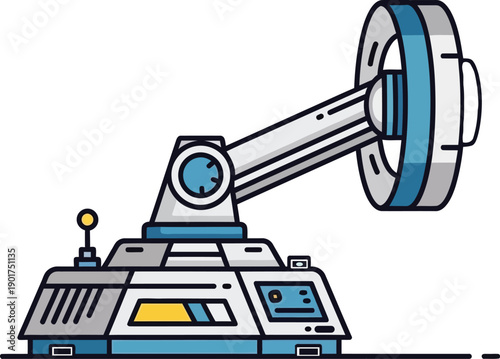 Industrial Robotic Arm Machine Illustration Vector Design