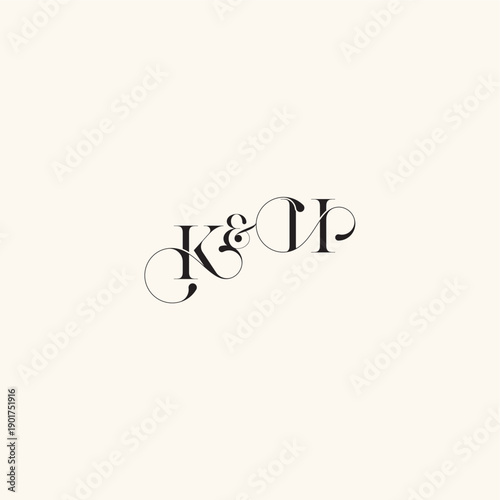 wedding caligraphic logo with monogram concept letter elegancy and beauty in one look HK