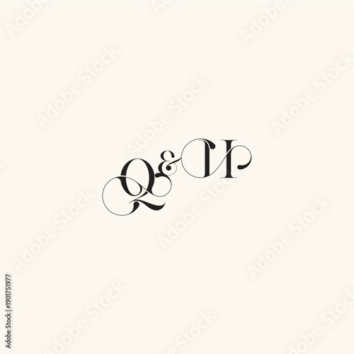wedding caligraphic logo with monogram concept letter elegancy and beauty in one look HQ