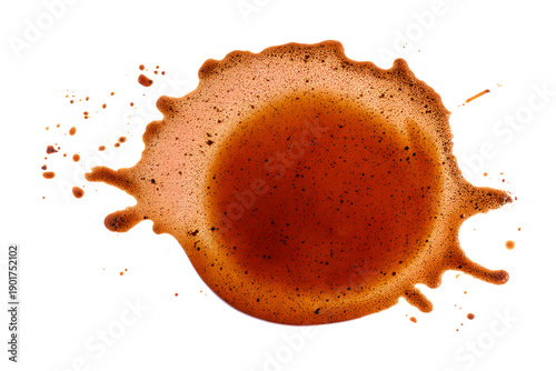 Orange spice powder stain splash isolated on transparent background