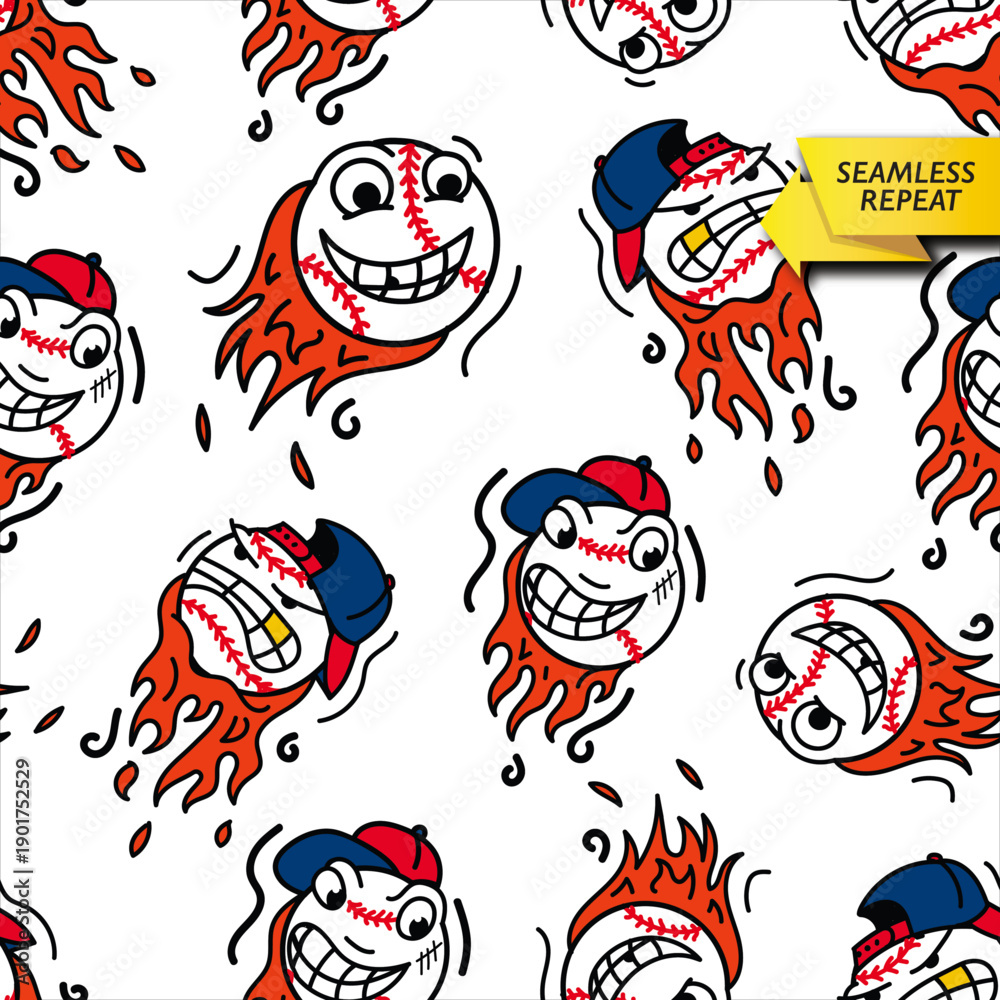 Fototapeta premium BASEBALL_0001_REPEAT_WHITE