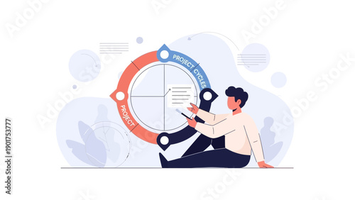 Business Project Cycle Management and Planning Concept