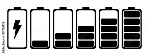 Battery icon set. High quality colorful style vector icons. Batery charge indicator. Baterry level, energy, full. Power low up status batteries. 