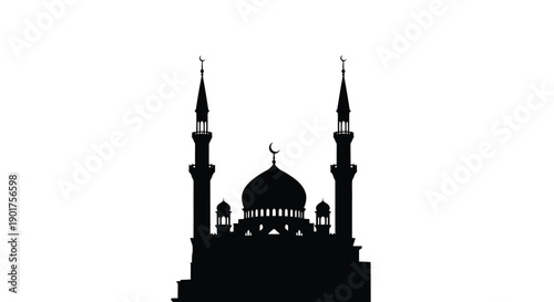 Ramadan Mosque Silhouette at Dusk