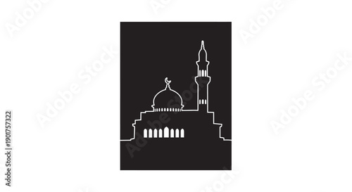 Ramadan Mosque Silhouette Roadside Prayer Hall