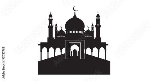 Ramadan Mosque Silhouette Riverside T-Shirt Graphic