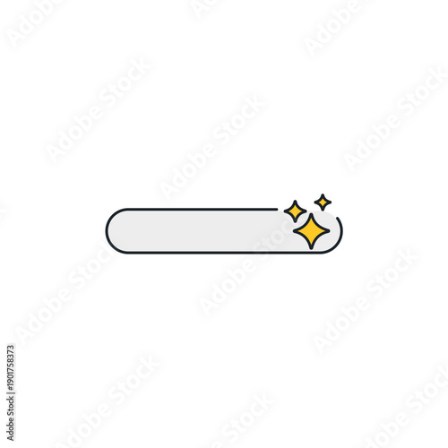 Generative fill icon. Selection marquee tool with magic sparkles. AI photo editing and content creation symbol vector illustration.