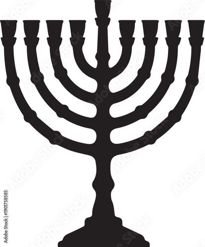 Traditional menorah silhouette