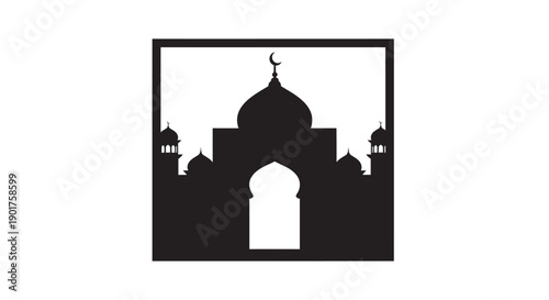 Modern Urban Mosque Silhouette at Dusk