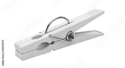 White Clothes Peg with Metal Spring