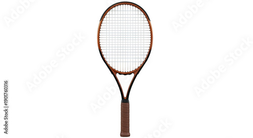 Tennis Racquet with Bronze Frame and Brown Grip